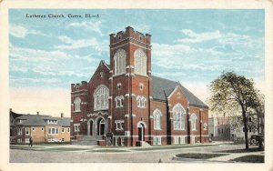 CICERO, IL Illinois  LUTHERAN CHURCH & Street View  COOK COUNTY c1920's Postcard