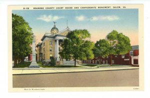 VA - Salem. Roanoke County Courthouse & Confederate Monument