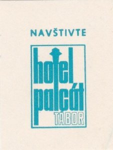 Czechoslovakia Navstivte Hotel Palct Tabor Blue Vintage Luggage Label sk4362