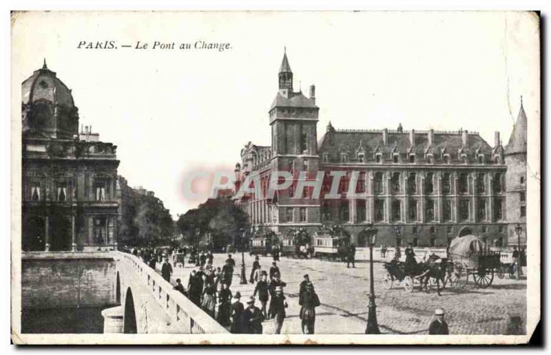 Paris Old Postcard Exchange Bridge