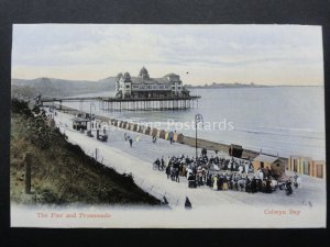 Conwy COLWYN BAY Pier & Promenade Performers c1908 Postcard Woolstone Bros 135