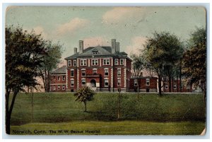 1910 The W. W. Backus Hospital Exterior Norwich New London CT Posted Postcard