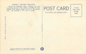 1933 Chicago World's Fair General Motors Building Linen Postcard Unused