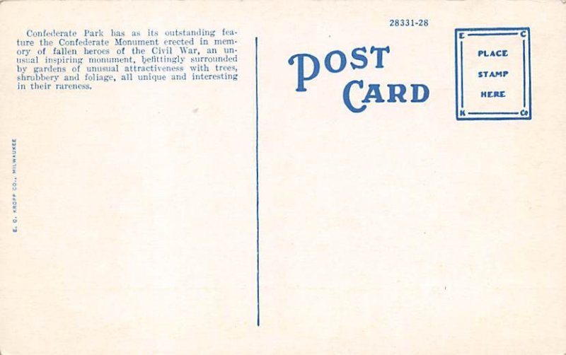 Confederate Monument Confederate Park Jacksonville FL 