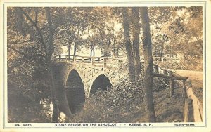 Keene NH Stone Bridge On The Ashuelot Real Photo Postcard