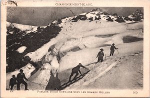 France Chamonix Mont Blanc Passage D'une Crevasse Sous Les Grand Mulets 09.13