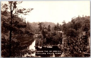 Down The St. Croix Tailors Falls Minnesota MN Stream Real Photo RPPC Postcard