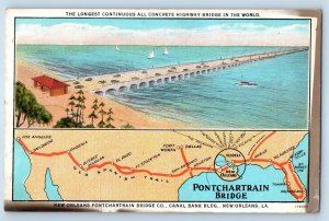 New Orleans Louisiana Postcard Pontchartrain Bridge Company Canal Building c1920