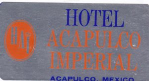Mexico Acapulco Hotel Imperial Vintage Luggage Label sk2160