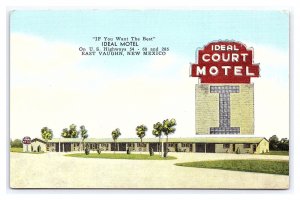 Ideal Court Motel East Vaughn New Mexico Postcard