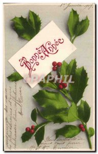 Festivals - Wishes - Happy New Year - Holly - holly - Old Postcard