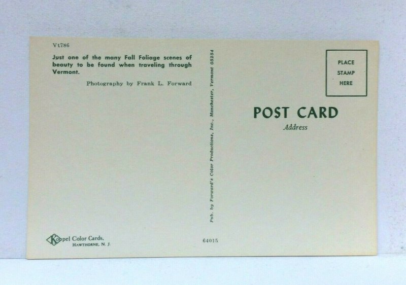 Vermont Trees Fall Foliage Old Car Postcard 