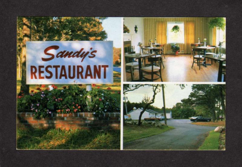 MA Sandy's Restaurant Sandwich MASSACHUSETTS MASS Postcard Carte Postale