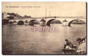 Old Postcard Montereau The bridge & # 39Yonne upstream side Lavandiere