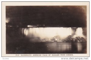 RP; Illuminated American Niagara Falls from ONatrio, Canada,  10-20s