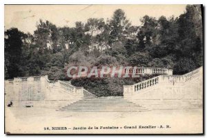 Postcard Old Nimes Fontaine's Garden Grand Staircase