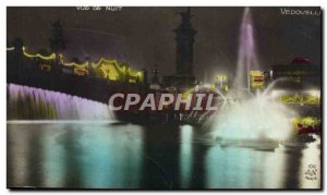 Old Postcard Paris Exposition des Arts Decoratifs Night View Of Pont Alexandr...