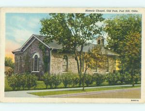 Unused W-Border MILITARY - FORT SILL CHURCH SCENE Lawton Oklahoma OK p4774