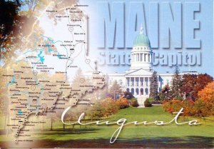 MAINE: STATE CAPITOL (AUG USTA) WITH MAP