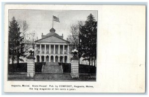 1906 State House Exterior Flag Scene Augusta Maine ME Posted Vintage Postcard