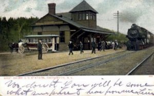 West Shore R.R. Station, Saugerties, NY, USA Railroad Train Depot 1906 crease...