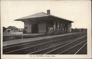 Avon CT RR Train Station Depot c1910 Postcard