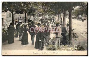 Old Postcard Angers The flower market TOP