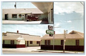 Downtown Burns Oregon OR Postcard The City Center Motel c1920's Vintage Signage