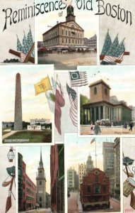 Vintage Postcard 1910's Reminiscences Of Old & Historical Boston Massachusetts
