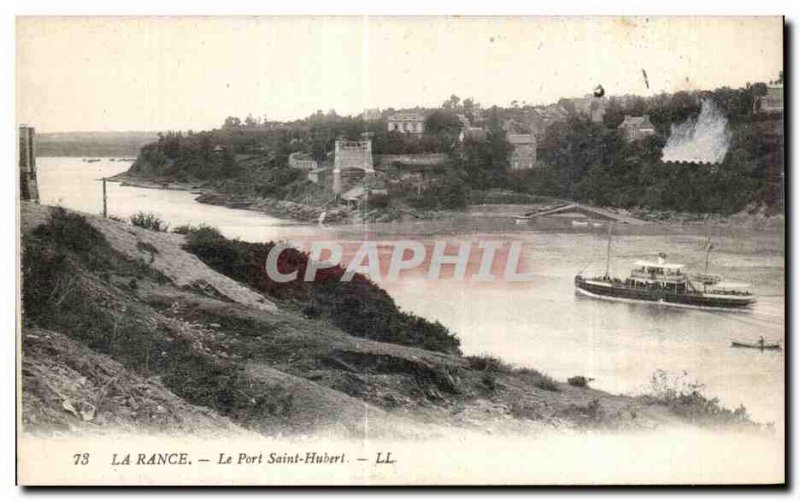 Old Postcard The Port Saint Hubert Rance Boat