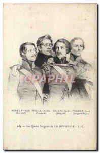 Old Postcard The Four Sergeants of La Rochelle Bories Raoulx Goubin Pommier