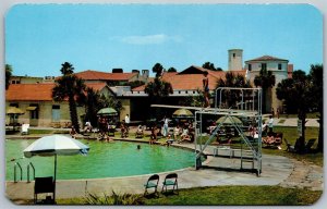 Vtg St Simons Island Georgia GA King & Prince Hotel Swimming Pool View Postcard