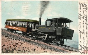 Vintage Postcard Cogwheel Train Pikes Peak Railway Manitou Colorado Detroit Pub.