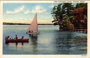 Postcard BOAT SCENE Augusta Maine ME AM6393