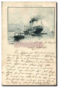 Old Postcard Boat War