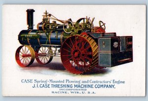 Case Spring Mounted Plowing Postcard J I Case Threshing Machine Co. Advertising