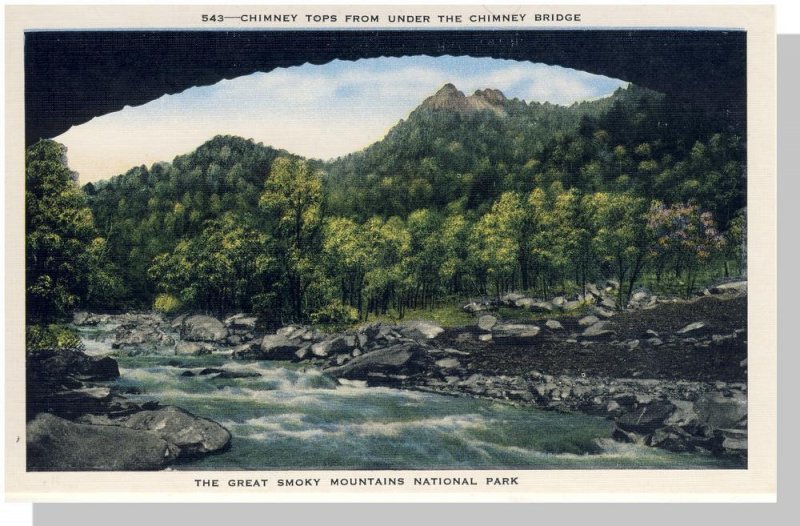 Smoky Mountains National Park,North Carolina/NC-TN Postcard, Chimney,Near Mint!