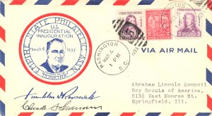 Franklyn D. Roosevelt Presidential Inauguration Claude August Secretary Postcard