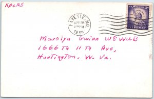 1959 Fayette, MO Dave Ellerman Amateur Ham CB Radio DX40 QSL Postcard K0LRS A209