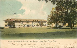 Rotograph Postcard G-3764. Homeopathic Hospital & Nurses Home, Ann Arbor MI 1906