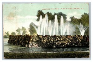 Vintage 1908 Postcard Electric Fountain Lincoln Park Chicago Illinois