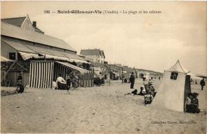 CPA St-GILLES-sur-VIE - La plage et les cabines (297772)