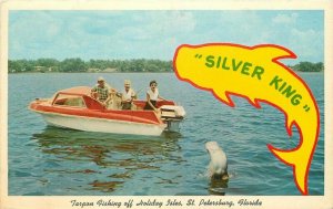 Fishing 1964 Speed Boat St Petersburg Sun News Teich Florida Postcard 20-5764