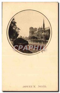 Old Postcard Notre Dame Paris view of the Quai de Montebello