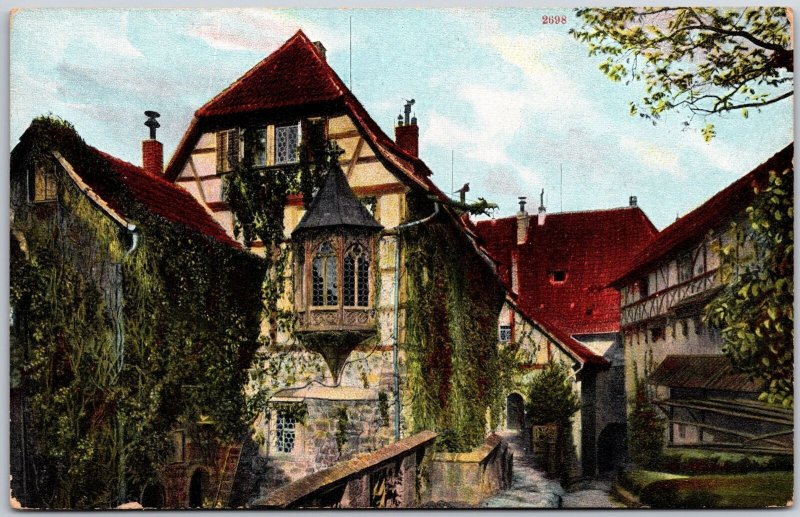Raum Für Mitteilungen Der Burghof In Der Wartburg Eisenach Germany Postcard