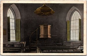 Postcard NY Tarrytown Interior Old Dutch Church Sleepy Hollow