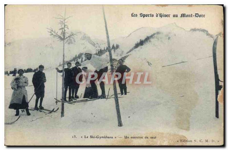 Old Postcard of Sports & # 39hiver Ski Mont Dore ski Gymkhana A leap year