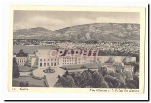 Switzerland Geneve Old Postcard General view and the Palace of Nations