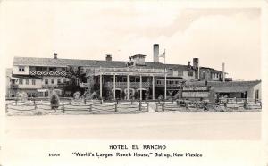 E9/ Gallup New Mexico RPPC Postcard c1940s Hotel El Rancho World's Largest