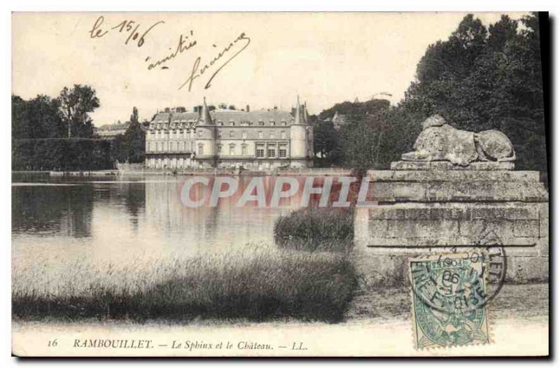 Old Postcard The Sphinx and Rambouillet Chateau